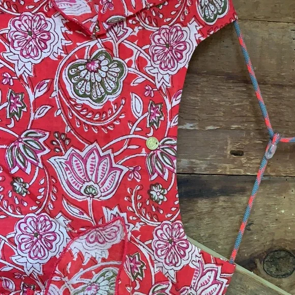 NWT Red Floral Antik Batik Top S 38 lovely!! - Picture 7 of 9